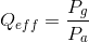 Q_{eff}= \frac{P_{g}}{P_{a}}