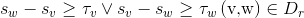 {s_{w}}-{s_{v}}\geq \tau _{v}\vee s_{v}-{s_{w}}\geq \tau _{w}\left ( \textrm{v,w} \right )\in D_{r}