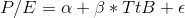 P/E=\alpha+\beta*TtB+\epsilon