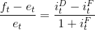 \frac{f_t-e_t}{e_t}=\frac{i_t^D-i_t^F}{1+i^F_t}