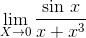 \lim_{X\rightarrow 0}\frac{\textrm{sin }x}{x+x^3}