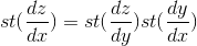 st(\frac{dz}{dx})=st(\frac{dz}{dy})st(\frac{dy}{dx})