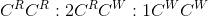 C^RC^R:2C^RC^W:1C^WC^W