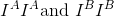 I^AI^A \textrm{and } I^BI^B