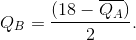 Q_B = \frac{(18 - \overline{Q_A})}{} 2 .