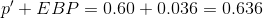 p' + EBP =0.60 + 0.036 = 0.636