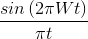 \frac{sin\left ( 2\pi Wt \right )}{\pi t}