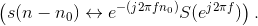 \left ( s(n-n_{0})\leftrightarrow e^{-(j2\pi fn_{0})}S(e^{j2\pi f}) \right ).