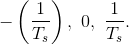 -\left ( \frac{1}{T_s} \right ),\ 0,\ \frac{1}{T_s}.